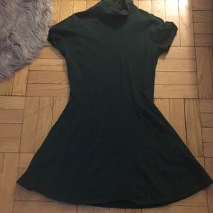 Hunter Green Cotton turtleneck swing dress